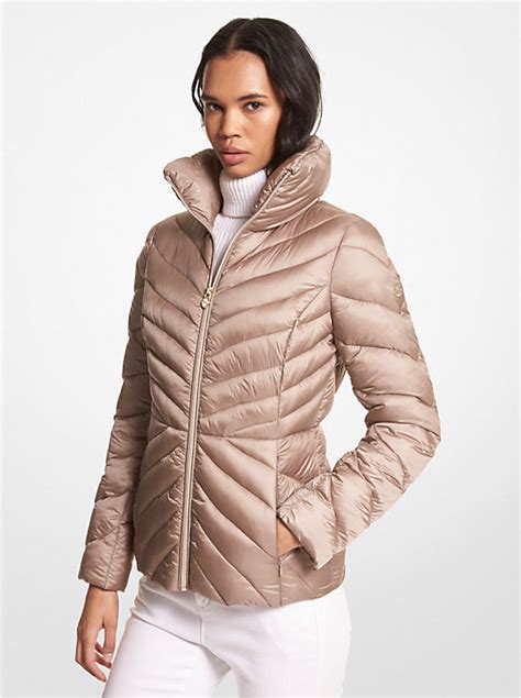 michael kors puffer jacket ice grey|packable down jacket michael kors.